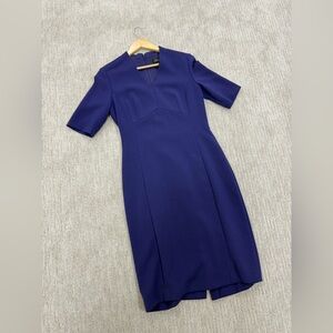 Tahari Arthur S Levine Pencil Midi Lined Dress Grape